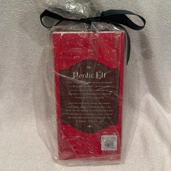 Set of 2 Williams Sonoma Nordic Elf Spreaders Christmas Decor NEW Svein Solem - Picture 3 of 4